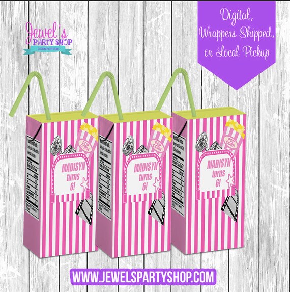 Pink Stripe Movie Juice Box, Printed and Shipped! Pink Stripe Juice Box