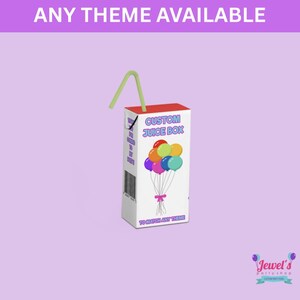 Custom Juice Box, Printed and Shipped! Custom Juice Box Labels! Custom Party Favors!