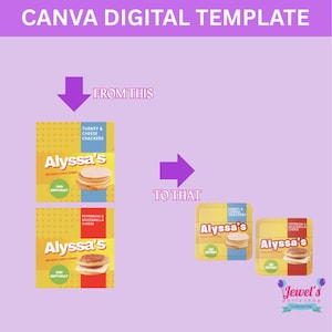 Modello DIGITALE CANVA per Combo Pranzo Personalizzato, IMMEDIATO! Etichetta Combo Pranzo Personalizzata! Bomboniere Personalizzate!