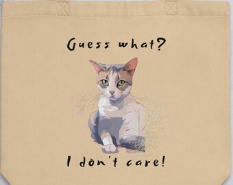 Grumpy Cat Eco Tote Bag - Unique Bridal Gift - Aesthetic Unisex Bag - Birthday Present Mothers day Gifts