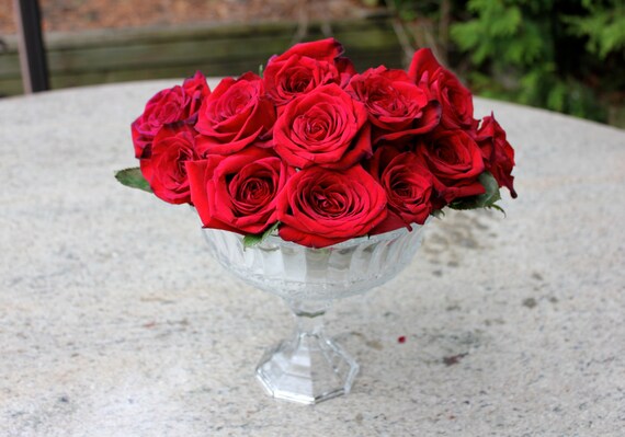 Beautiful Clear Unpainted Glass Pedestal Vase Floating Etsy