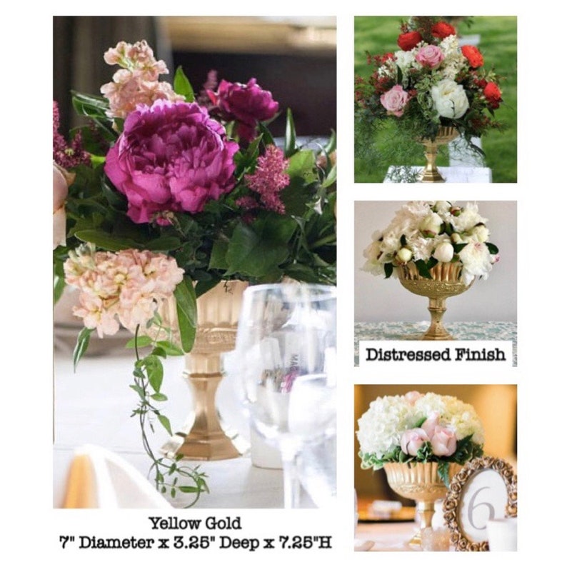 Rose Gold Glass Pedestal Vase Pink Gold Compote Wedding Etsy