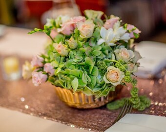 Gorgeous Wedding Bowl Solid Metallic Gold Paint Wedding Centerpiece Centrepiece Wedding Flower Ceremony Floral Vase Table Flowers Gold decor