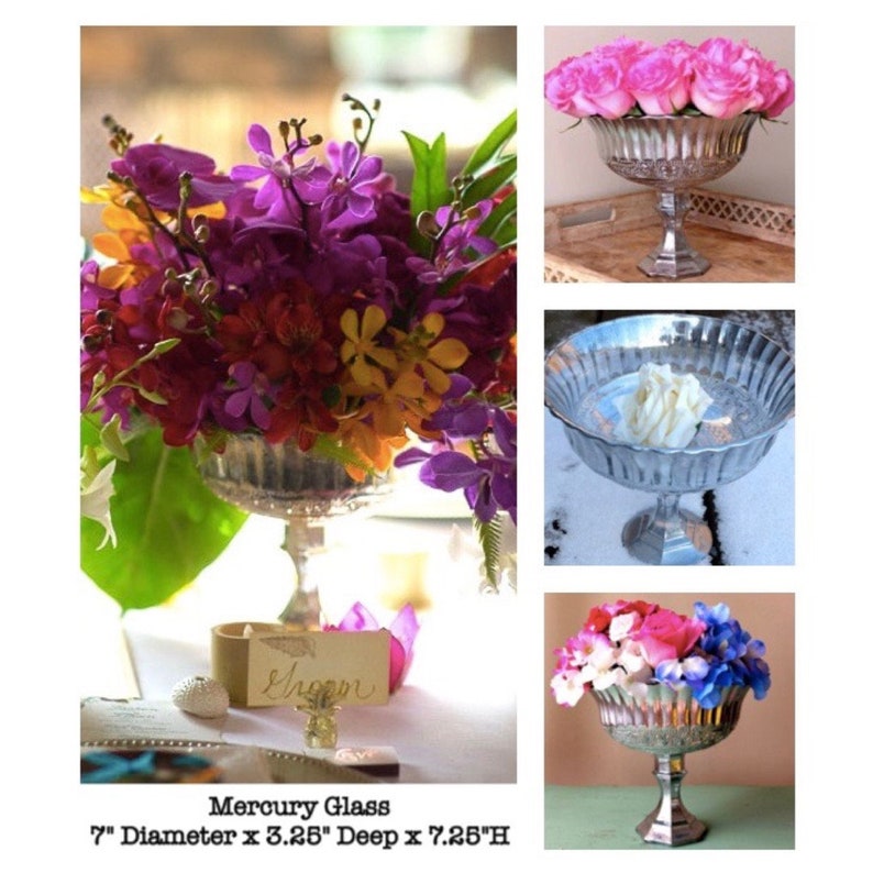 Rose Gold Glass Pedestal Vase Pink Gold Compote Wedding Etsy