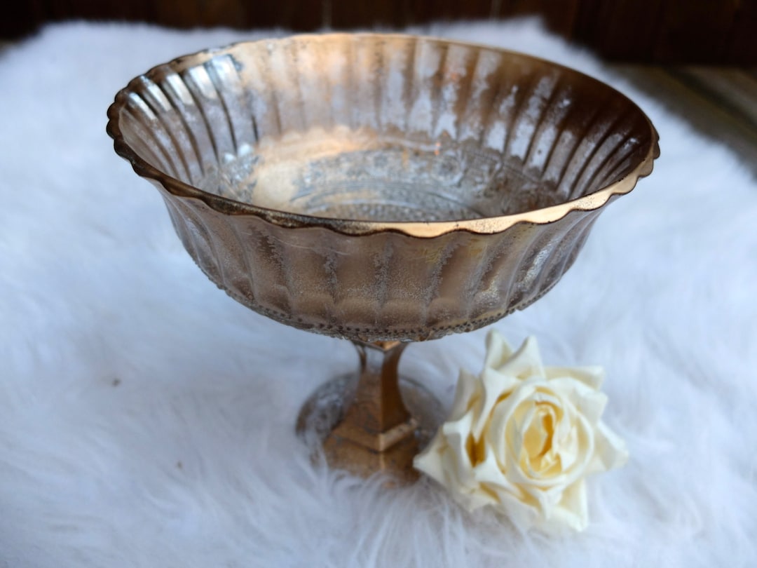 Metallic Bronze Gold Very Distressed Vase Wedding Centerpiece