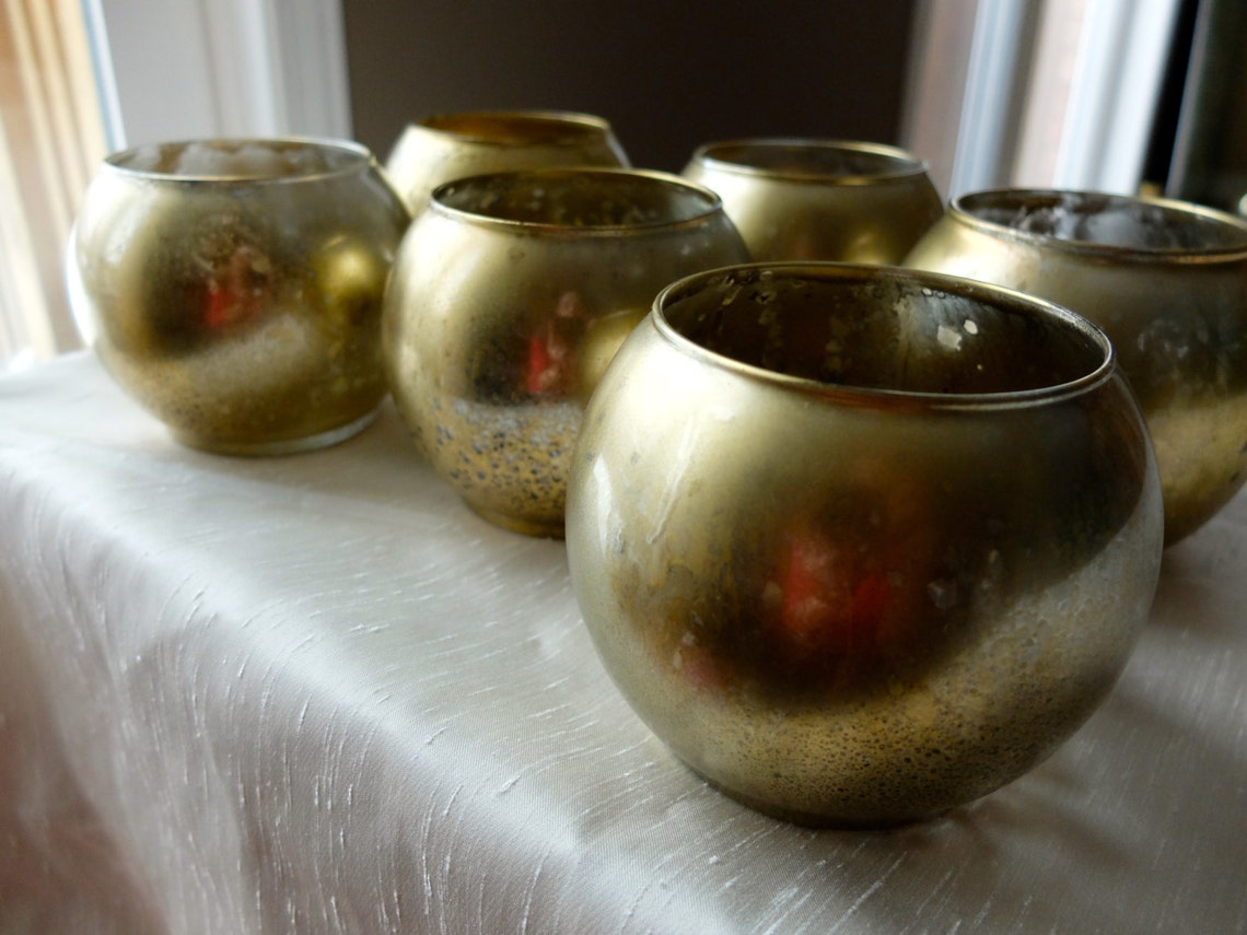 Beautiful Metallic Gold Round Vase Gold Wedding Vases Distressed Gold