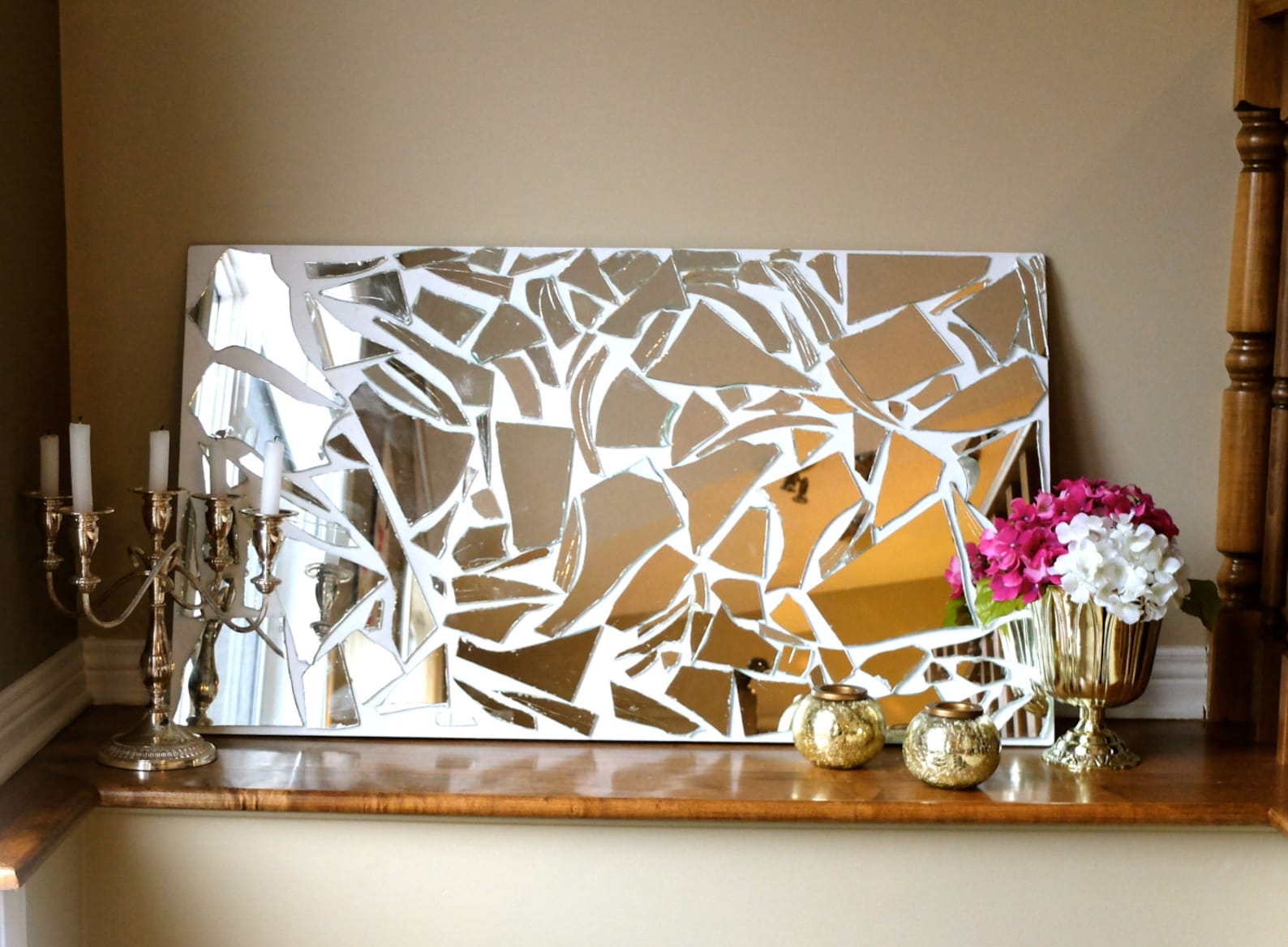 SALE Broken Mirror Home Decoration Decor Centrepiece Etsy