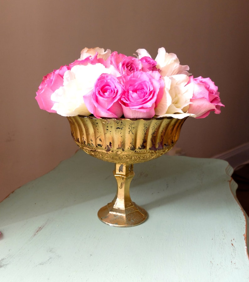 Gold Vase Wedding Vase Mercury Glass Gold Mercury Glass Gold Etsy
