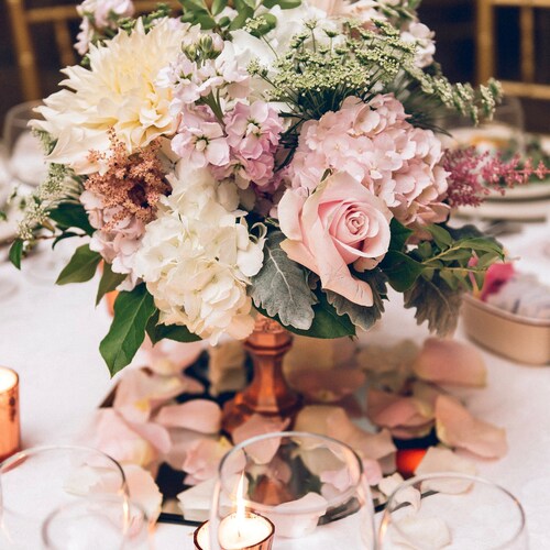 Beautiful Wedding Intricate Round Bowl Vase Gold Mercury Glass Etsy