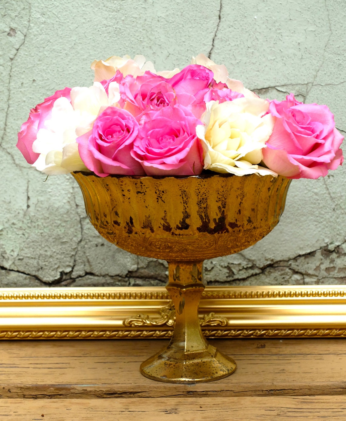 Gold Glass Vase / Wedding Centerpiece / Wedding Centrepiece / Etsy