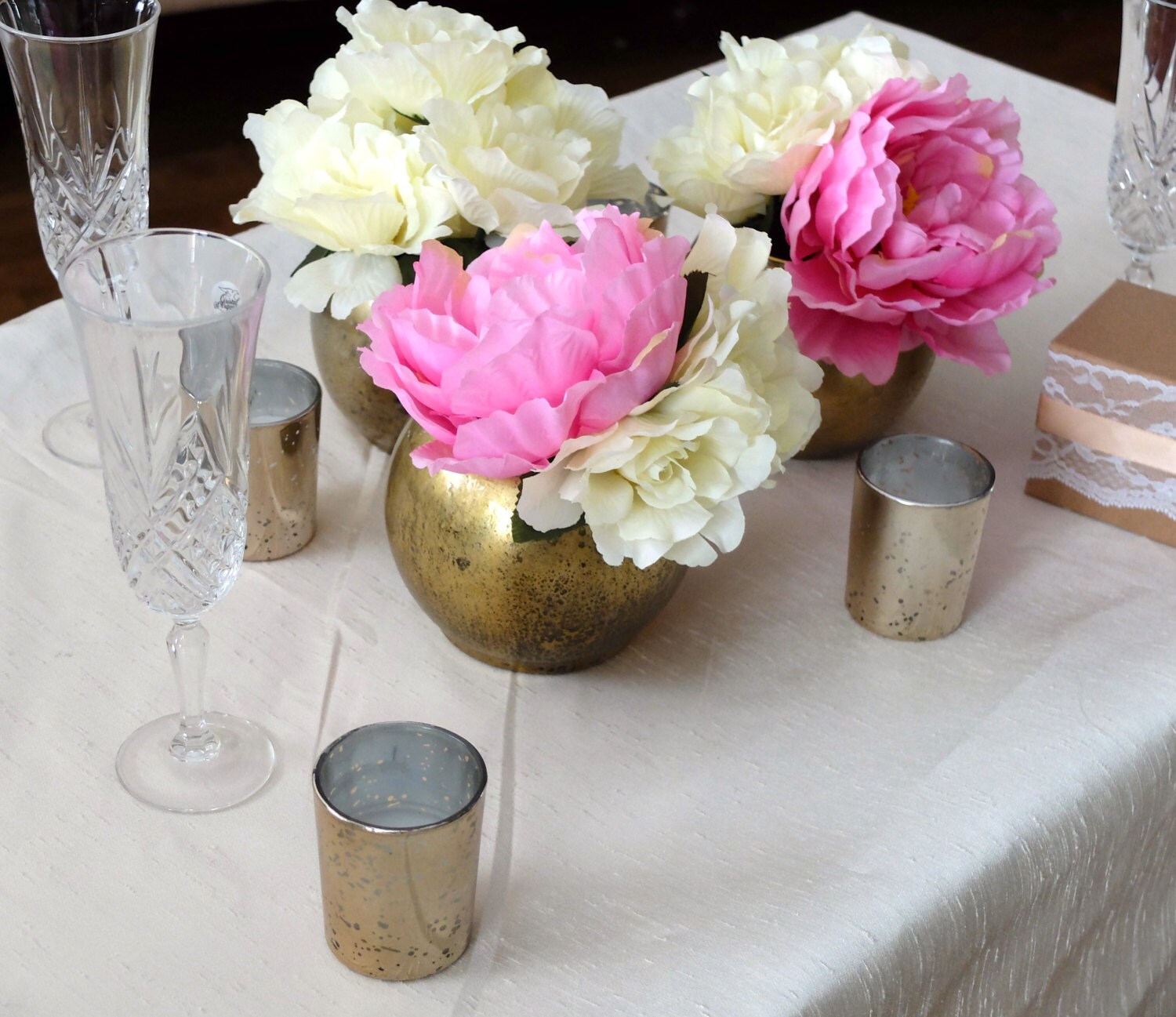 Beautiful Metallic Gold Round Vase Gold Wedding Vases Etsy
