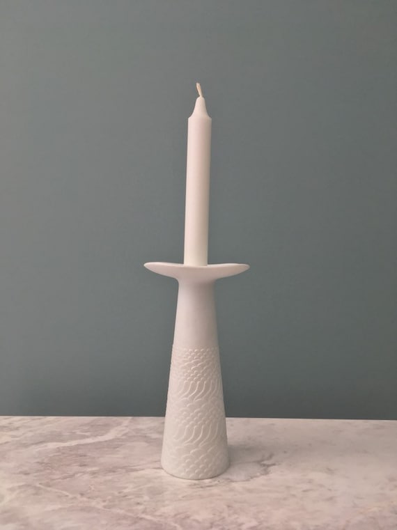 CANDLE HOLDER Candle Stick White Porcelain Mid Century Kaiser