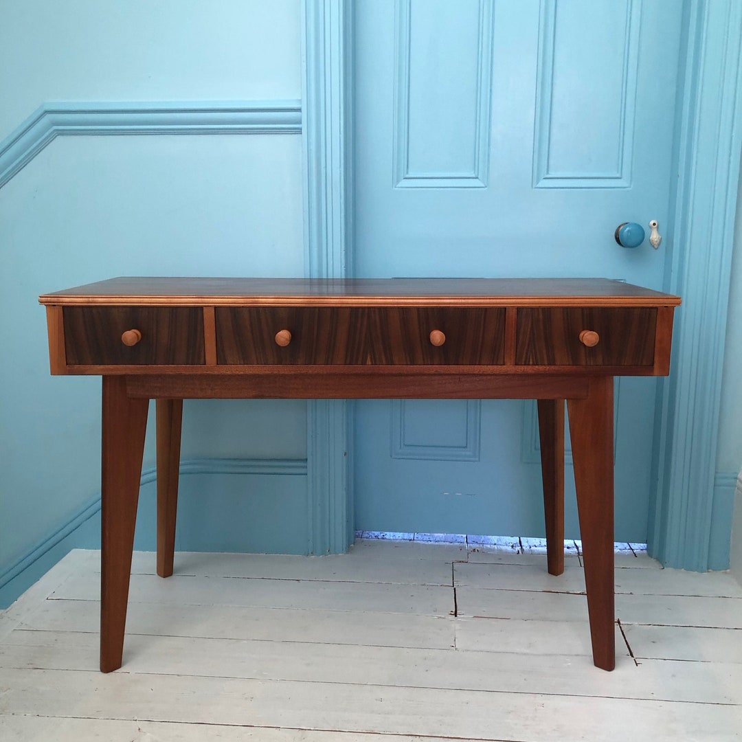 Mid Century Desk Dark Wood Small Desk by Morris of Glasgow Cumbrae