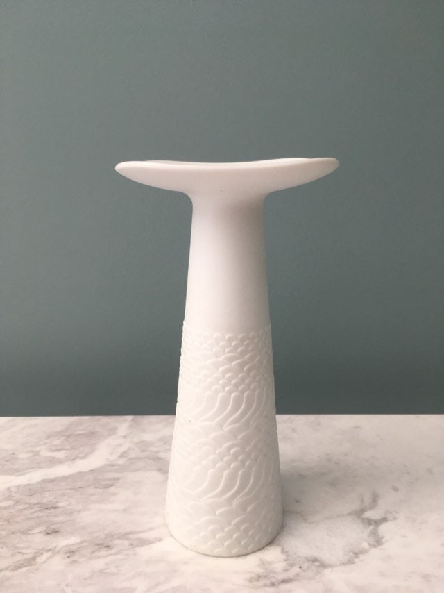 CANDLE HOLDER Candle Stick White Porcelain Mid Century Kaiser