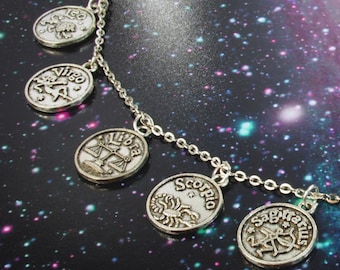 Astrology Necklace, Zodiac Necklace, Zodiac Choker Horoscope Jewelry, Astrology Jewelry, Pastel Goth Clothing Gifts for Her Scorpio Necklace