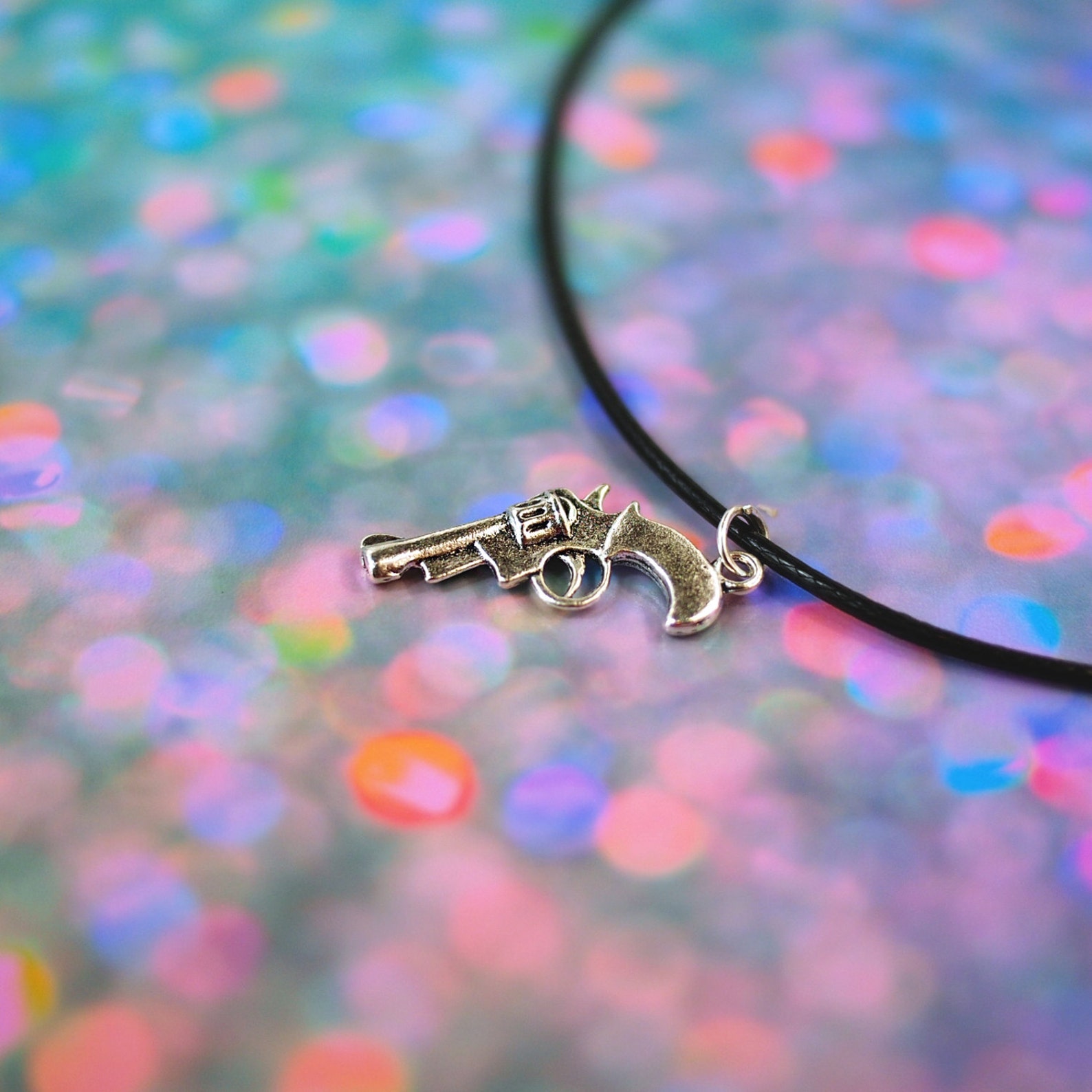 Revolver Gun Necklace Gun Choker Silver Gun Necklace Gun Etsy