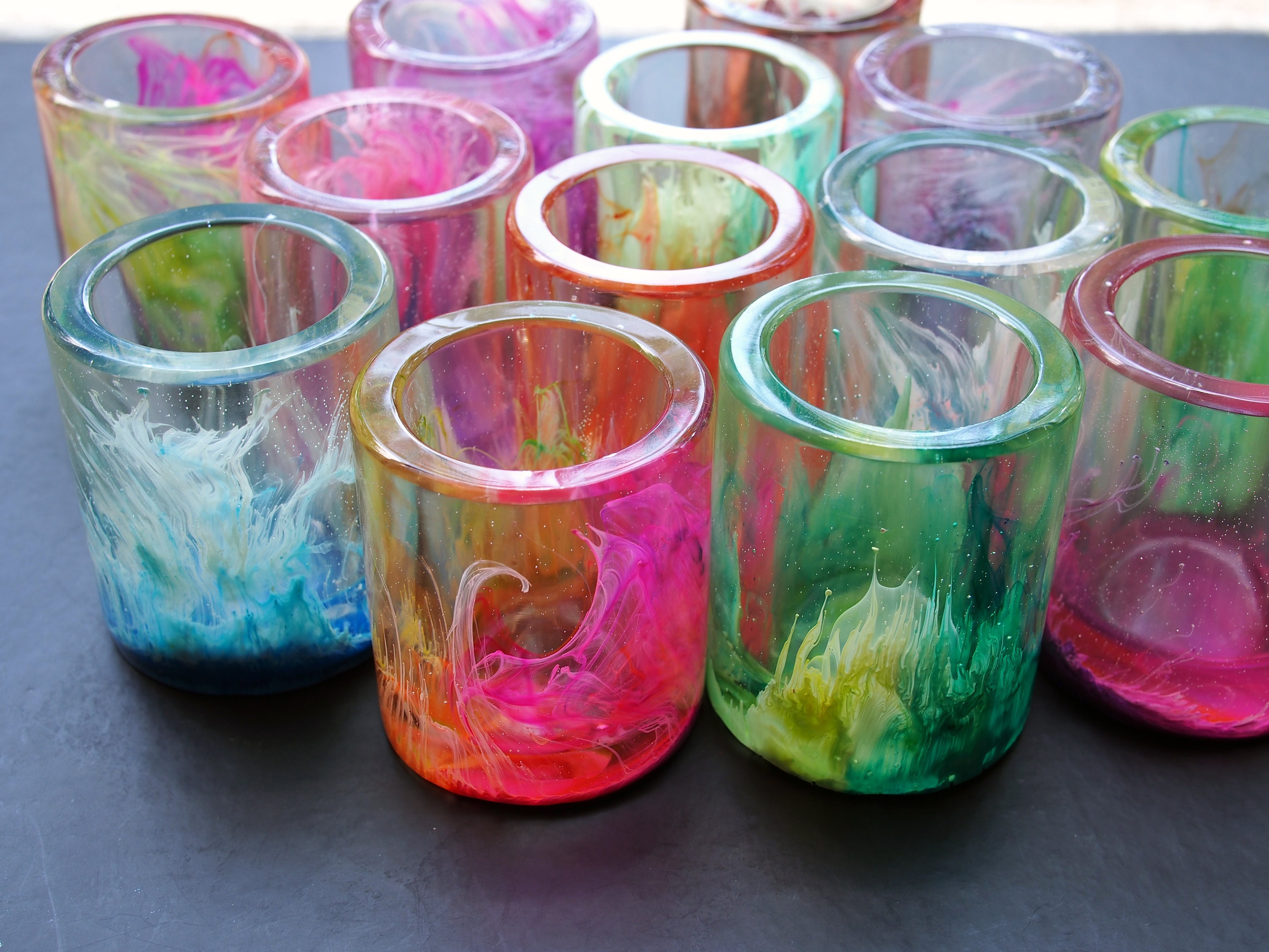 Resin Pen Holder Mini Cup Resin Art Home Decor One of a Kind Etsy