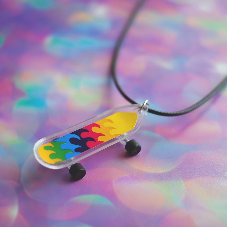 Skateboard Necklace Skateboard Choker Pastel Goth Clothing Etsy