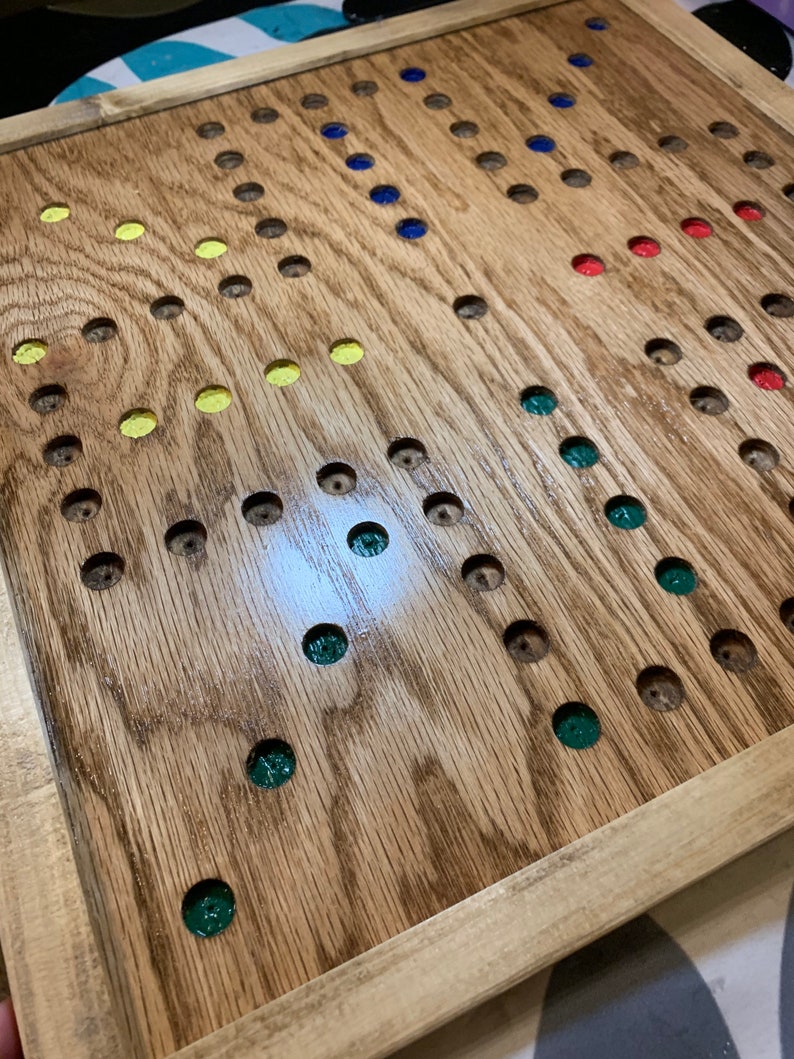 Wahoo Game Board with marbles Old Fashioned Game Board Wahoo Etsy