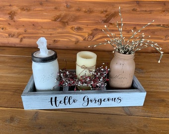 Hello Gorgeous Makeup Organizer | Bathroom Counter Organizer | Makeup Storage Box | Counter Caddy