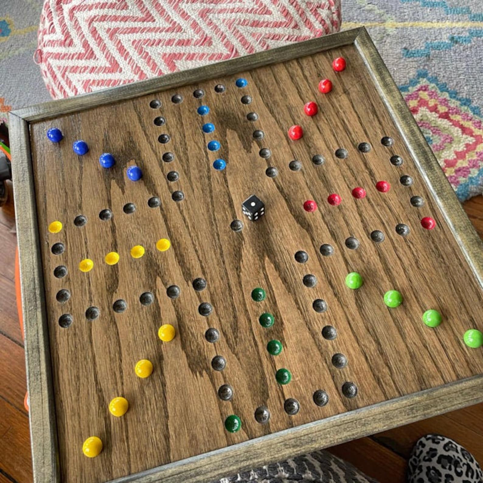 Wahoo Game Board With Marbles, Old Fashioned Game Board, Wahoo Board, Aggravation Board, Bump