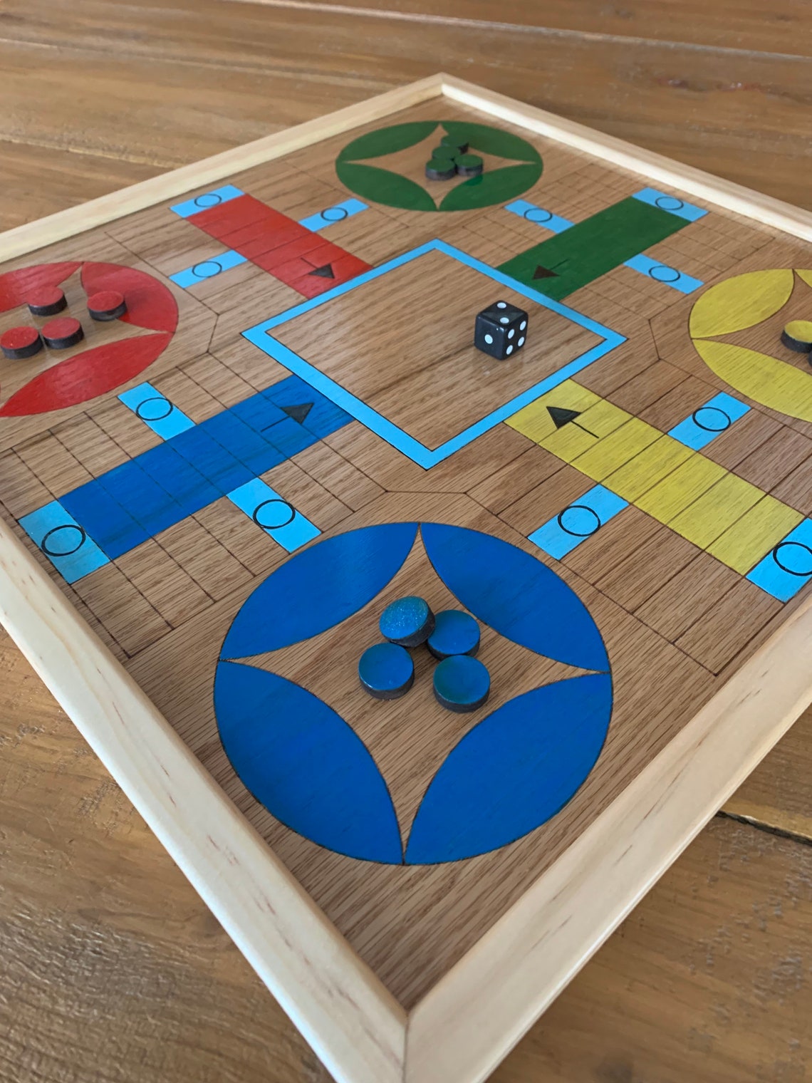 Parcheesi Game Board Old Fashioned Game Board Solid Wood Etsy