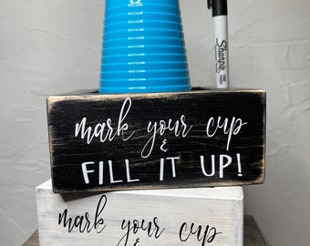 Solo Cup Holder | Mark your cup and fill it up | Party Cup Storage | Party Decor | Seasonal Party Supplies | Mark Your Cup