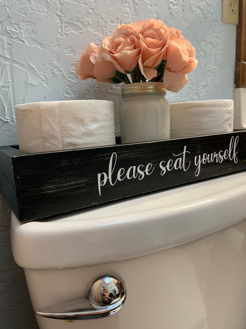 Please Seat Yourself Bathroom toilet tank storage box Etsy