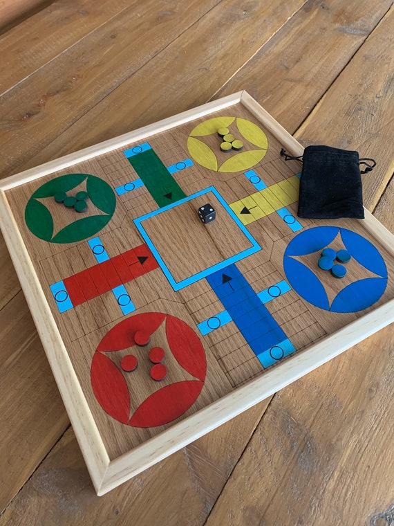 Personalized Wooden Parcheesi Board Game With Pictures - 6 Players