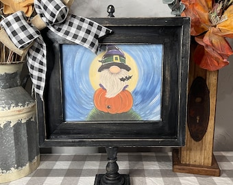 Photo frame with stand and interchangeable seasonal prints | Bold picture frame | solid wood picture frame | holiday decor | standing frame