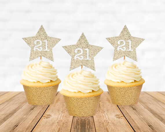 21st Birthday Cupcake Toppers 21 Birthday Cupcake Toppers Etsy