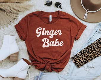 Ginger Babe Shirt Retro Redhead Tee Vintage Red Hair Sweatshirt Ginger AF Crewneck Blonde Pullover Brunette Hoodie Best Friend Sweater Gift