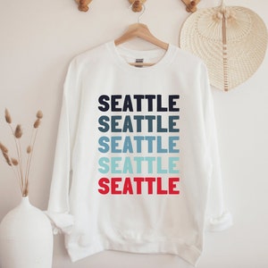 Seattle Sweatshirt Washington State Crewneck WA Hockey Fan Pullover Game Day Hoodie Cute Tailgate Apparel Womens Mens Sports Sweater PNW Tee