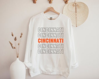 Cincinnati Sweatshirt Cincy Crewneck Ohio Pullover OH Football Fan Hoodie Game Day Shirt Womens Tailgate Apparel Mens Sports Gift City Tee