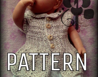 Baby Sweater Button Up (Dress) PATTERN ONLY