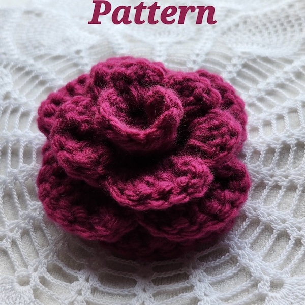 No Sewing Required! Crochet Rose PATTERN with and without Stem!