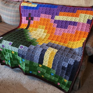 PATRÓN La manta de la resurrección Únete a medida que avanzas Manta cuadrada de la abuela en crochet Patrón y gráfico Graphgan No se requiere costura Pamelambie