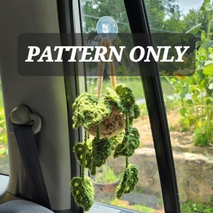 Hanging Monstera Crochet Car Plant PATTERN ONLY Pamelambie TikTok Instagram