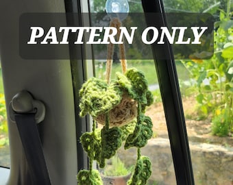 Hanging Monstera Crochet Car Plant PATTERN ONLY Pamelambie TikTok Instagram