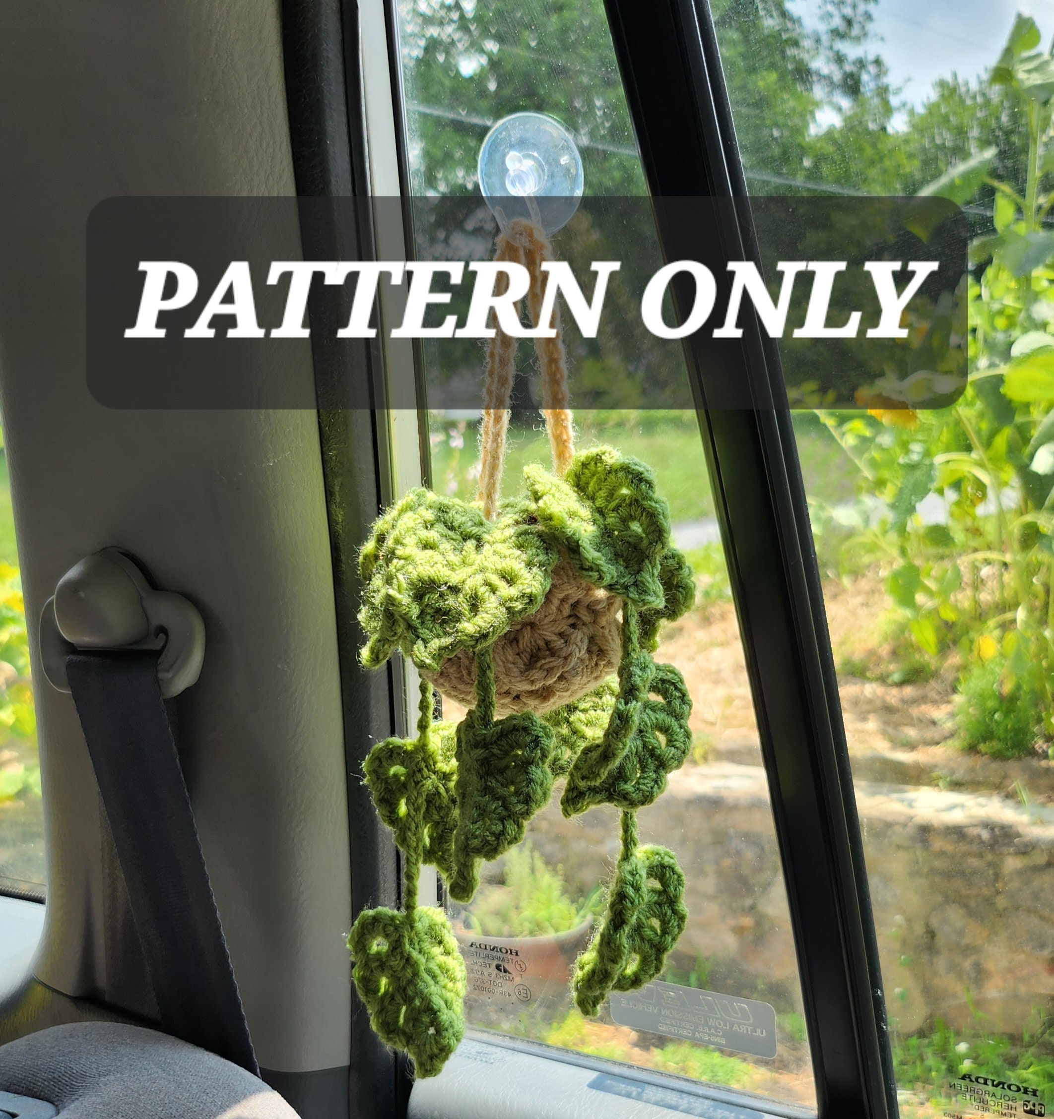 40 Monstera Crochet Patterns for Tropical Leaves, Wall Hangings, and Potted Plants 35 Hanging Monstera Crochet Car Plant Pattern Only