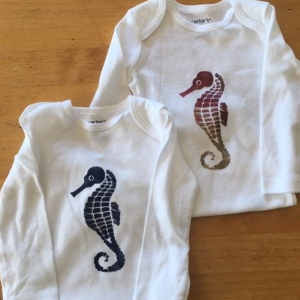 seahorses long sleeve onsies