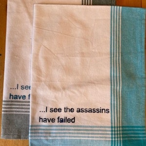 funny kitchen tea towels - set of 2