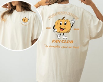 Trendy Pumpkin Spice Shirt, Retro Pumpkin Shirt, Pumpkin Mascot Tee, Fall graphic tshirt, aesthetic fall shirt, cute halloween shirt, t