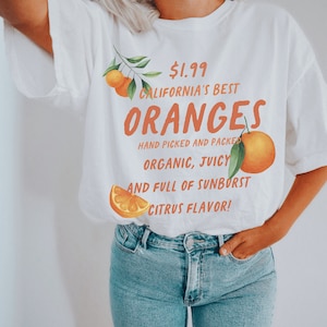 Fruit Shirt, Cute Fruit Shirt, Oranges Tshirt, Cottagecore Fruit Shirt, Citrus Tee, Garden Shirt, Summer Vintage Fruit Shirt, Summer Shirt