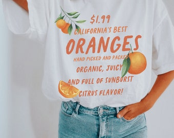 Fruit Shirt, Cute Fruit Shirt, Oranges Tshirt, Cottagecore Fruit Shirt, Citrus Tee, Garden Shirt, Summer Vintage Fruit Shirt, Summer Shirt