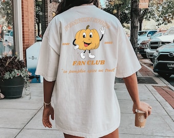 Trendy Pumpkin Spice Shirt, Retro Pumpkin Shirt, Pumpkin Mascot Tee, Fall graphic tshirt, aesthetic fall shirt, cute halloween shirt, t