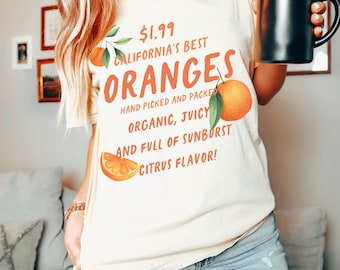 Fruit Shirt, Cute Fruit Shirt, Oranges Tshirt, Cottagecore Fruit Shirt, Citrus Tee, Garden Shirt, Summer Vintage Fruit Shirt, Summer Shirt
