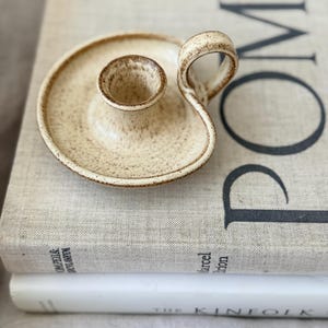 Vintage aardewerk kandelaar