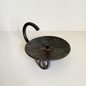 Vintage Cast Iron Chamberstick Candleholder