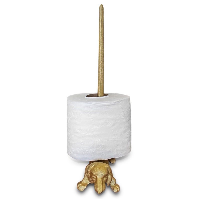 Gold Dog Paper Towel Holder Dog Toilet Paper Holder Stand Etsy